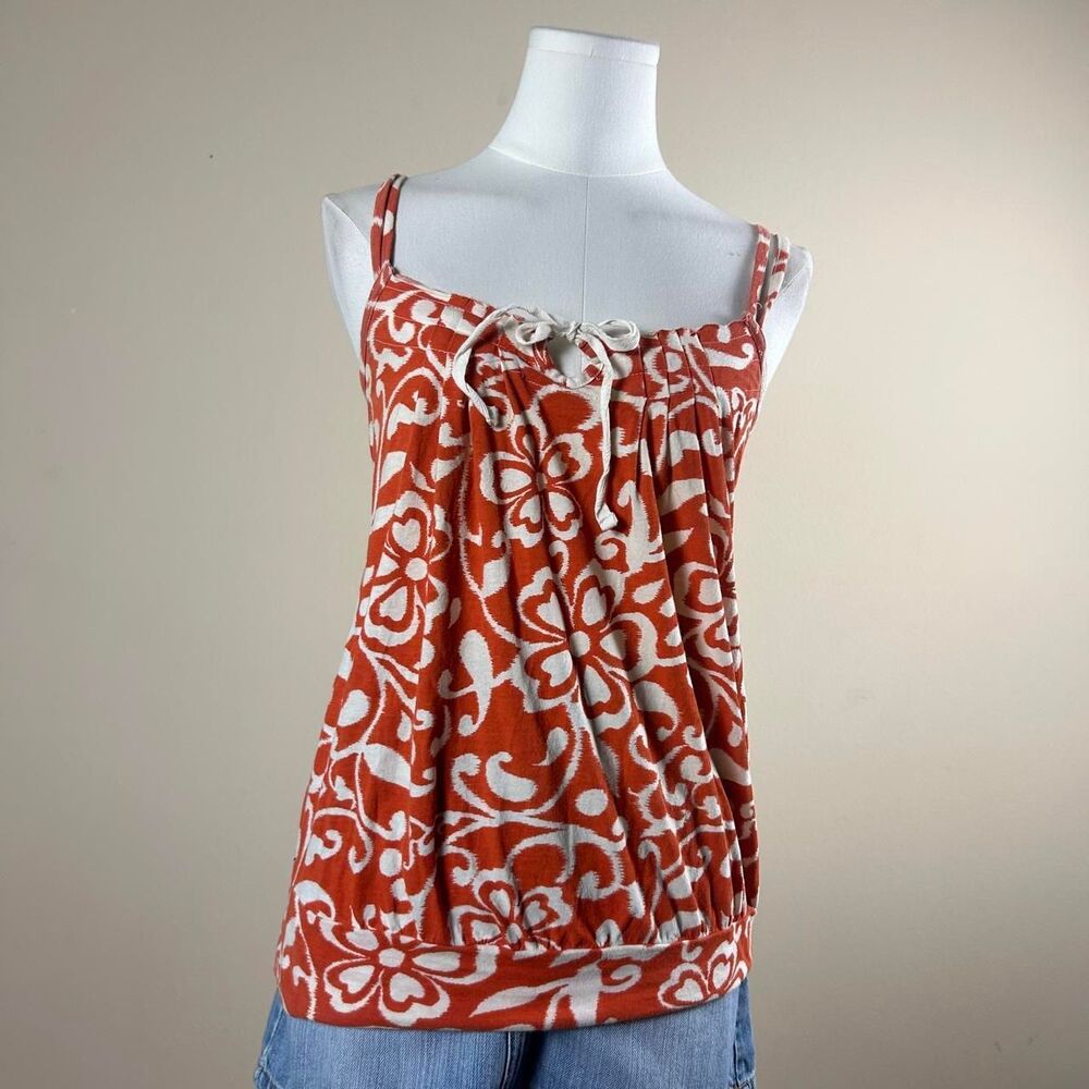Fang Y2K Orange Floral Babydoll Tank Top